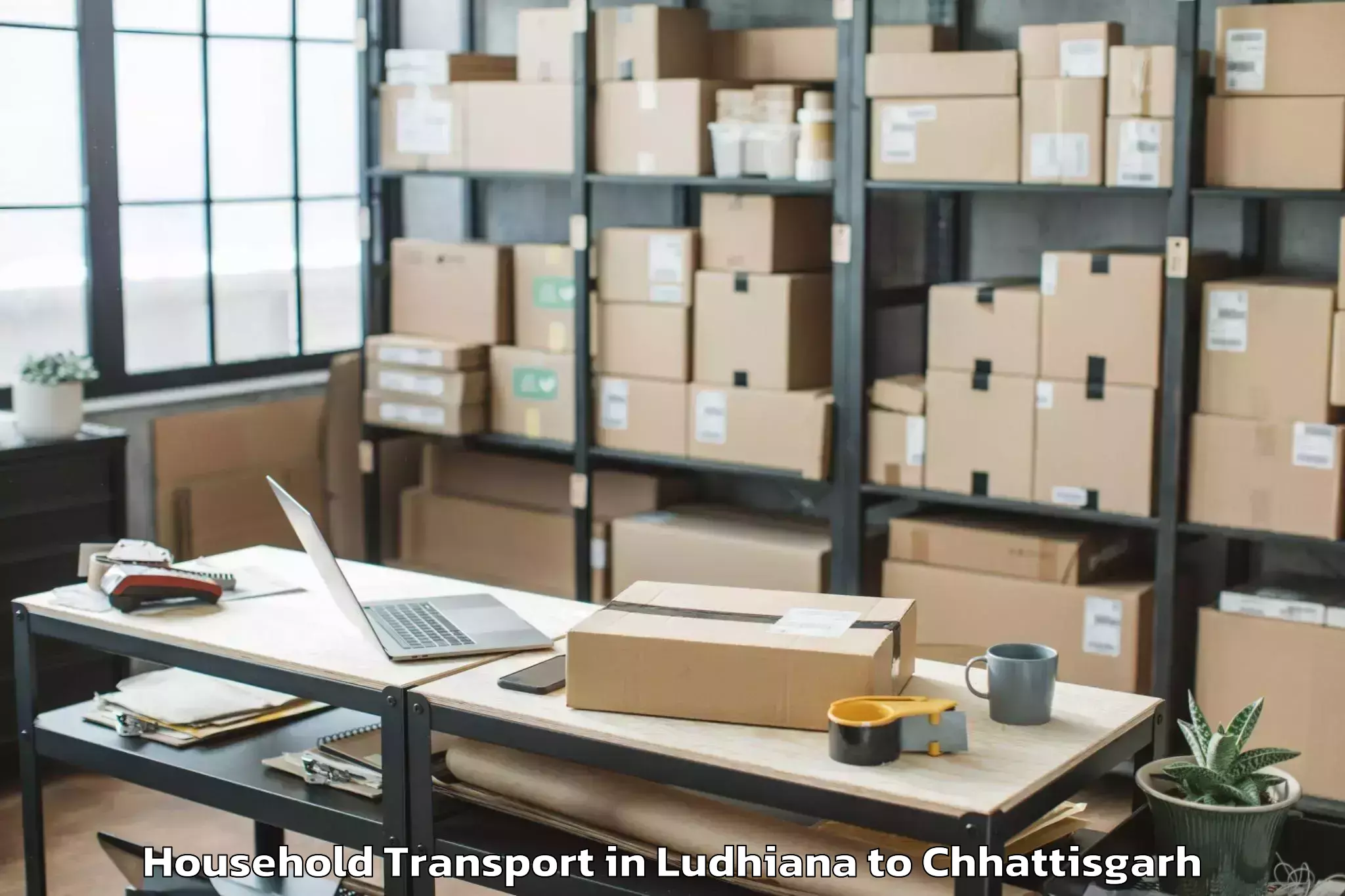 Ludhiana to Kondagaon Household Transport Booking